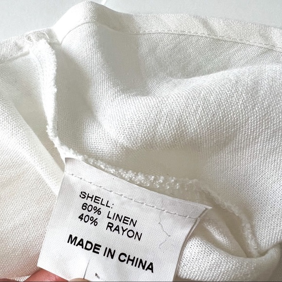 Lioness White Linen-Blend Ruffle 'Cuban' Dress M - Picture 14 of 15